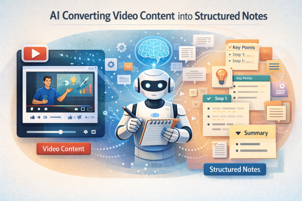 AI converting video content into structured notes