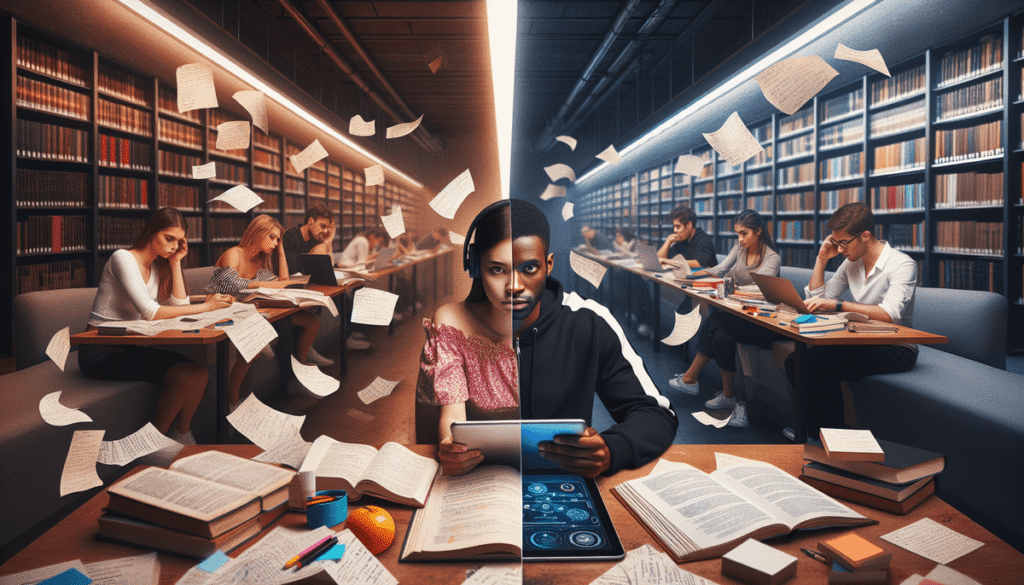 Comparison of traditional note-taking versus AI-powered study tools showing the transformation from messy handwritten notes to organized digital study materials